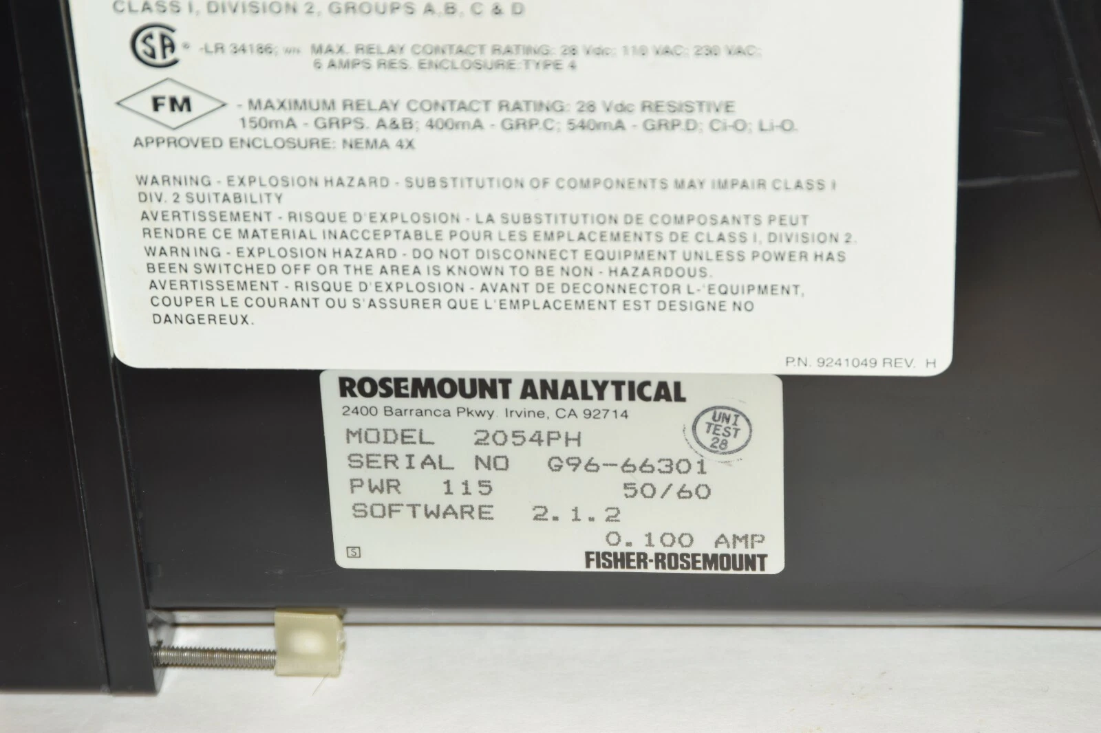 (New) Rosemount PH Analyzer 2054PH 115 VAC