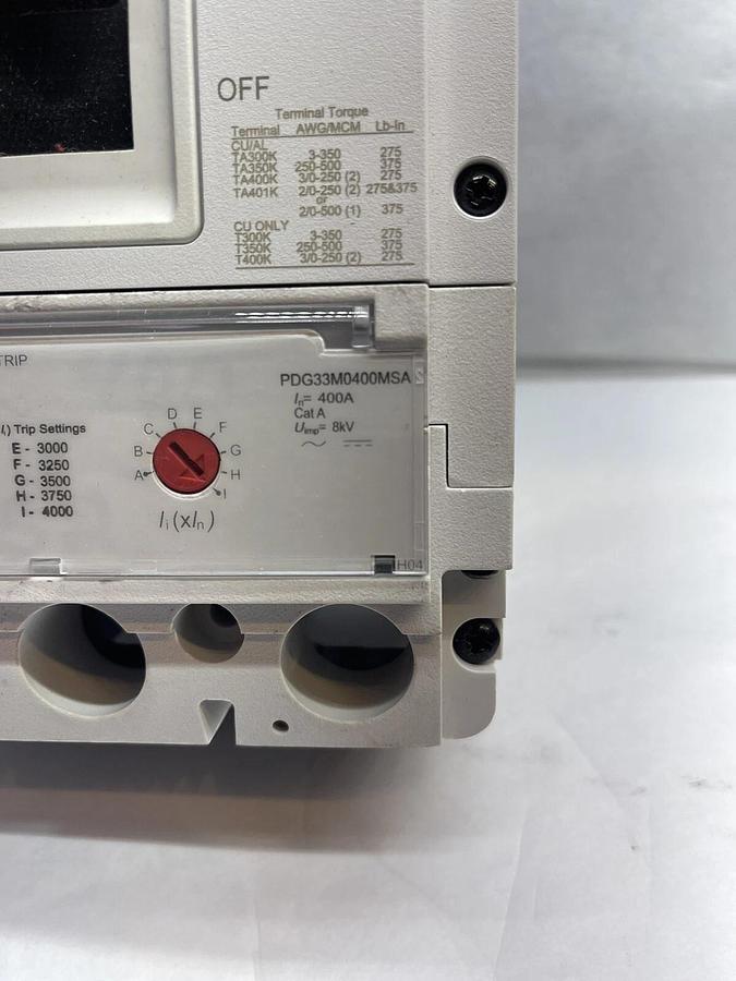 Cutler Hammer EATON Circuit Breaker: 400 A Amps, PDG33M0400MSAN, PDG3
