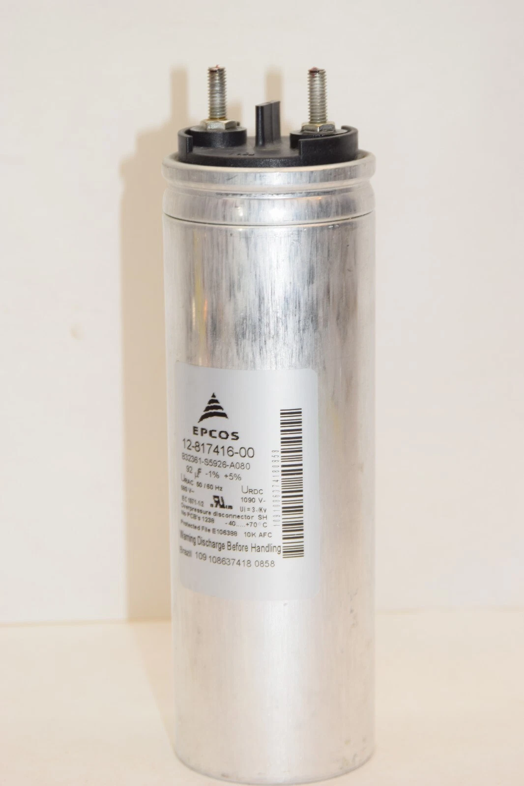 Used EPCOS 12-817416-00 B32361-S5926-A080 92uF 580V -1% +5% Capacitor