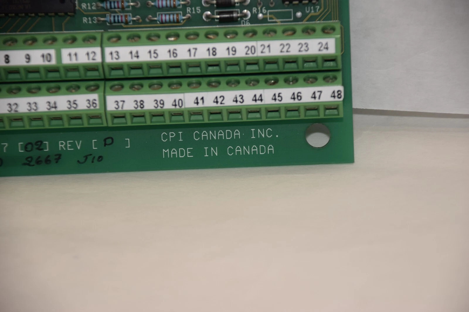 Used CPI CANADA INC 733947 , 73394702 Rev D Digital Interconnect Board Card