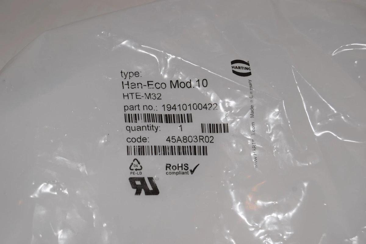 Harting Han-Eco Mod 10 Hood Connector Top HTE-M32 19410100422 (New)