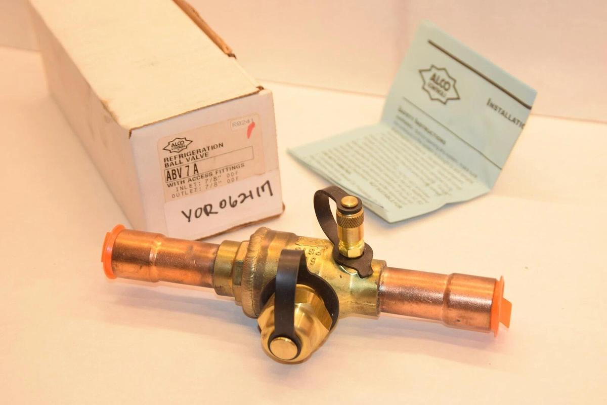 (NEW) ALCO ABV7A 7/8" ODF Refrigeration Ball Valve