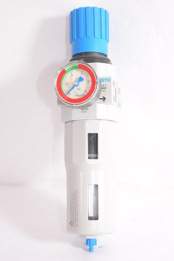 Used FESTO LFR-D-7-DI-MAXI 16Bar 240psi 0-10 Bar Gauge Pneumatic Filter Regulator