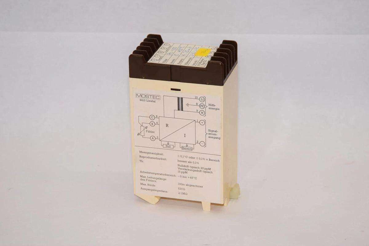 Used MOSTEC PT-100 0-400°C 4-20mA 230Vac Relay