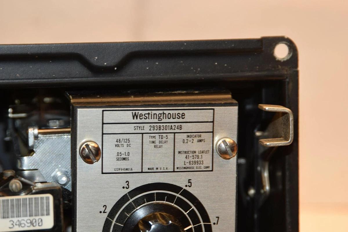 Refurbished WESTINGHOUSE 293B301A24B Type TD-5 0.2-2A 48/125Vdc Time Delay Relay