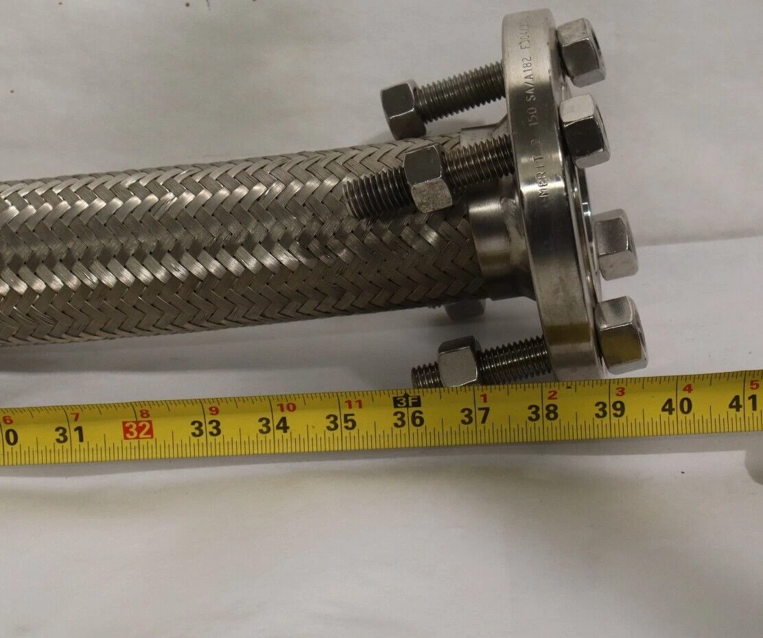 Used 2" x 36" SS Stainless Flexible Braided Hose Flange 150 SA/A182 F304/304L B16.5