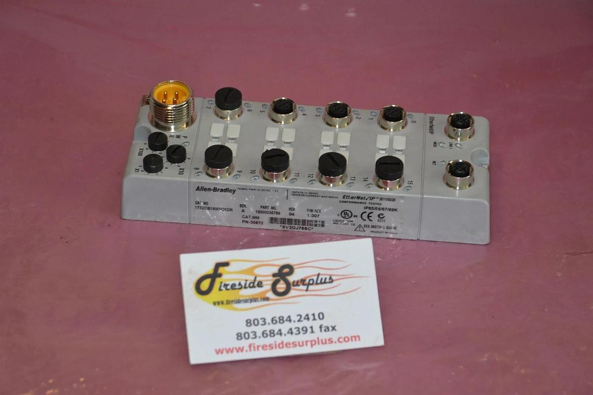 Used ALLEN BRADLEY ETHERNET IP 1732EIB16MSOEDR 10000036789 PN-35932 PN 35932 SER. A