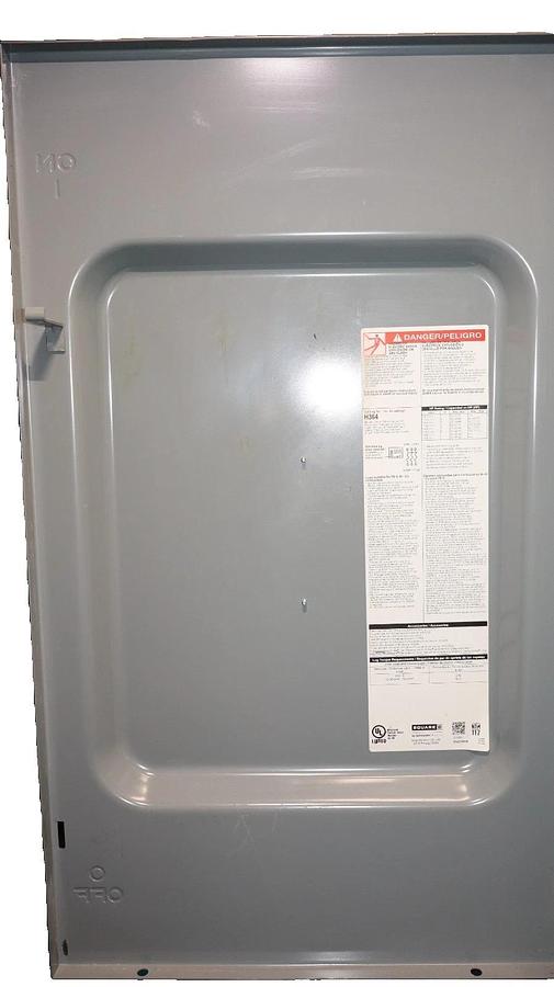 Used Square D 200A Safety Switch Disconnect H364 200 Amp Fusible 3P 4W 600v