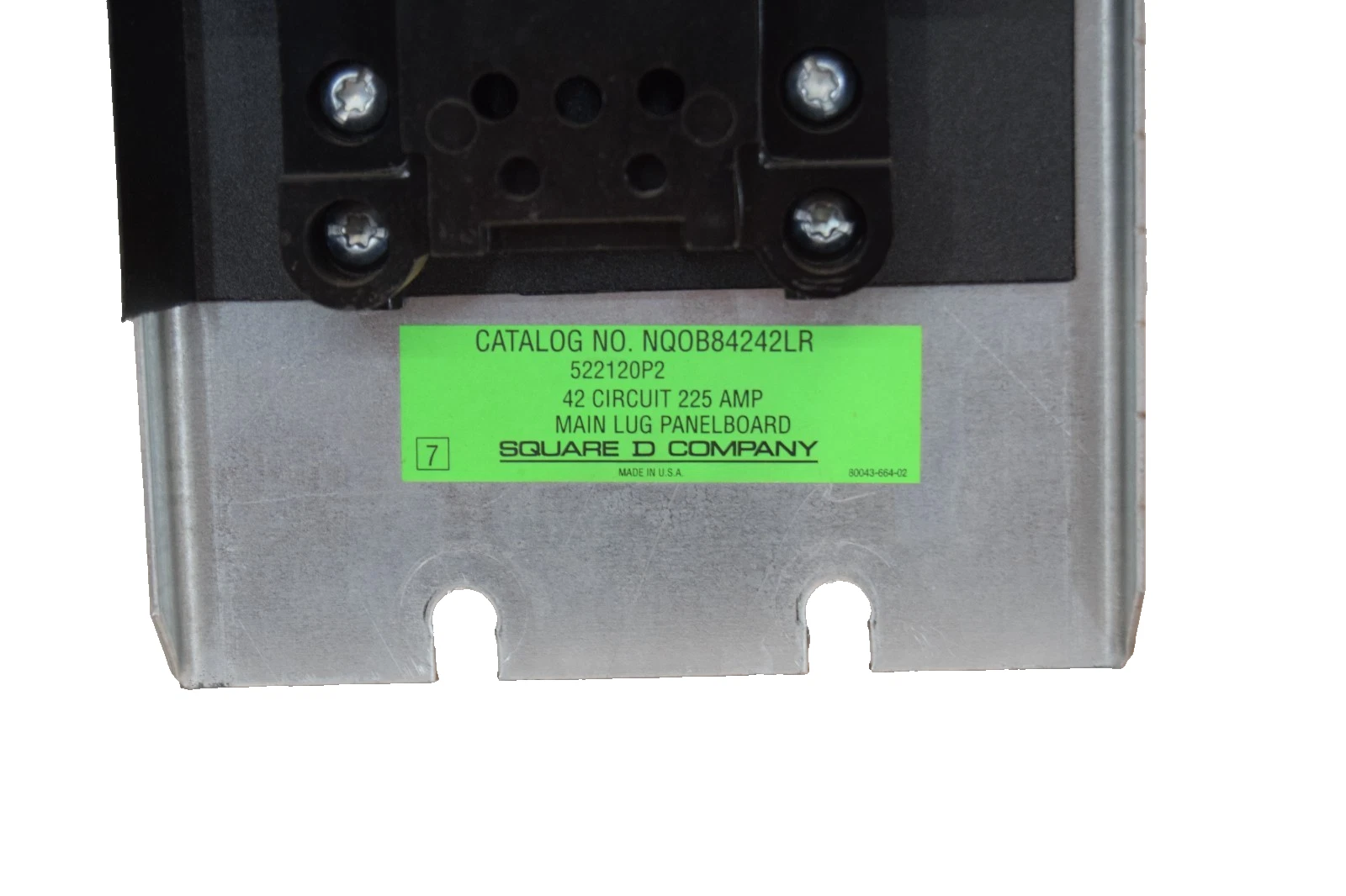Square D NQOB84242LR 225A Main Lug Circuit Panelboard 42 Circuit
