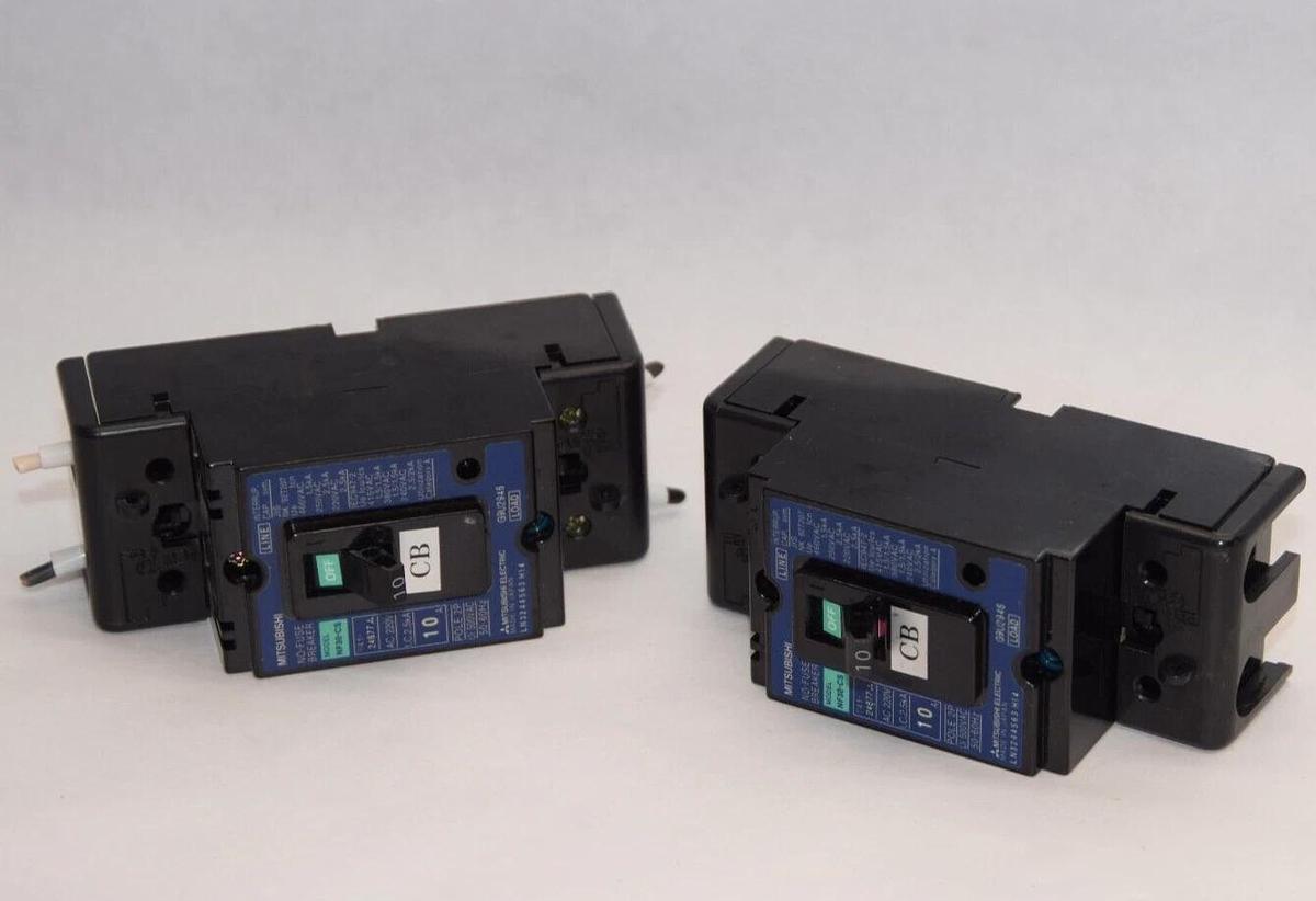 Used (Lot of 2) MITSUBISHI NF30-CS 10Amp 2P 50/60Hz No-Fuse Breaker