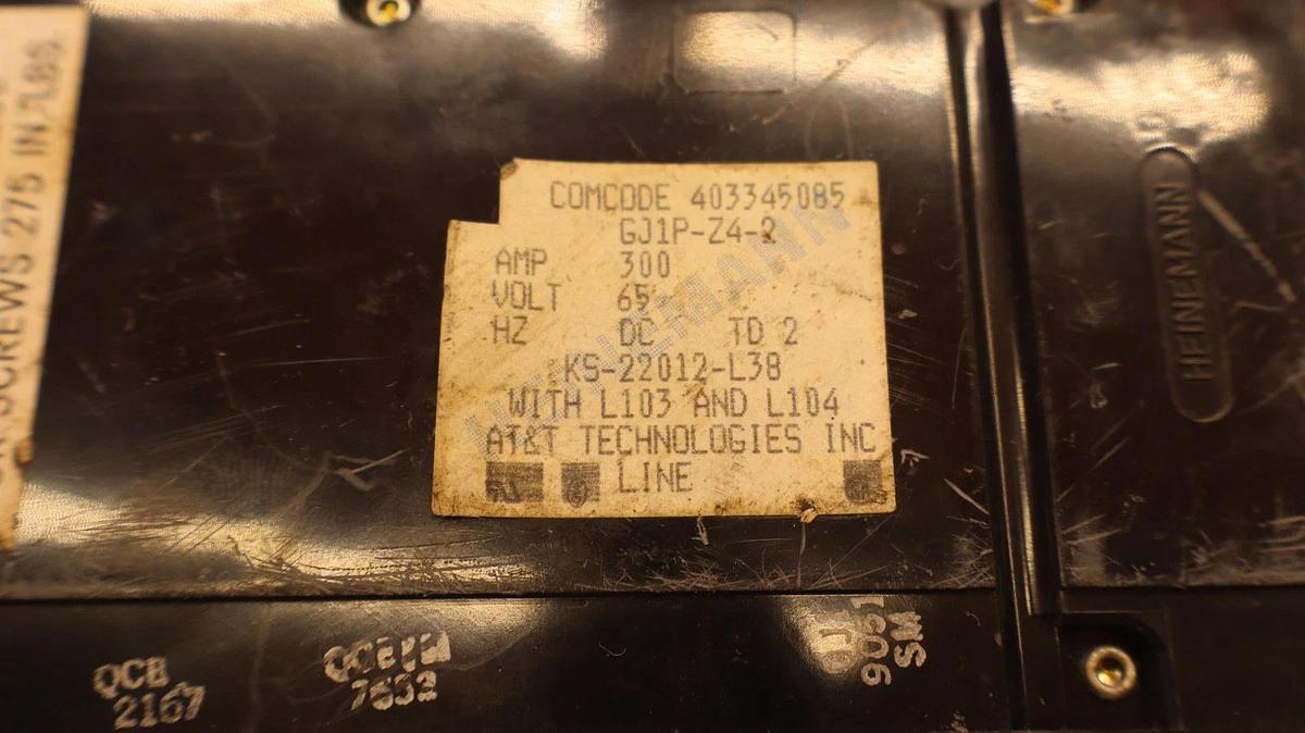 Used Heinemann 300A 300 Amp Circuit Breaker GJ1P-Z4-2-U 65VDC