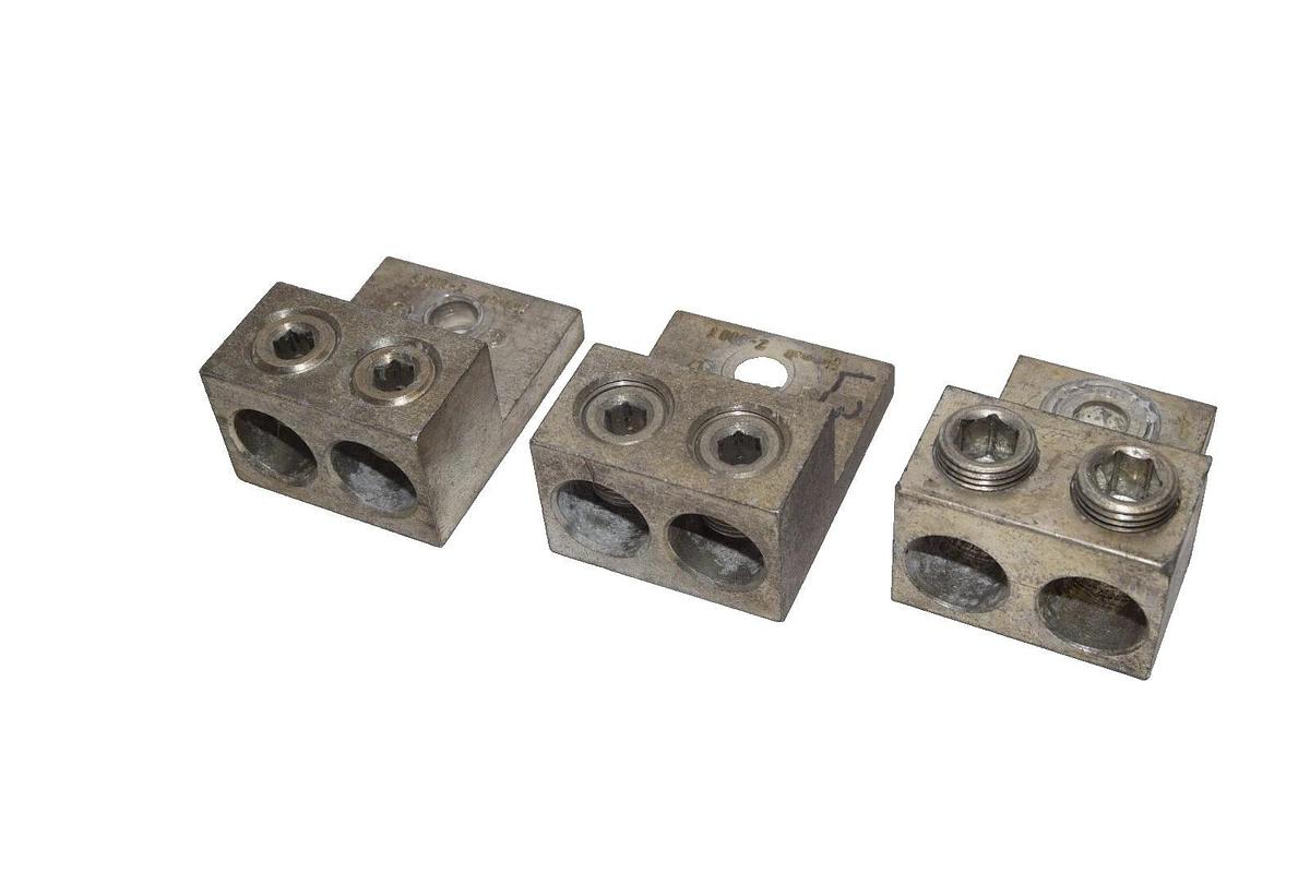 Used Panduit LAM2A 600V One-Hole Two Barrel Mechanical Lug Connector (Lot of 3)
