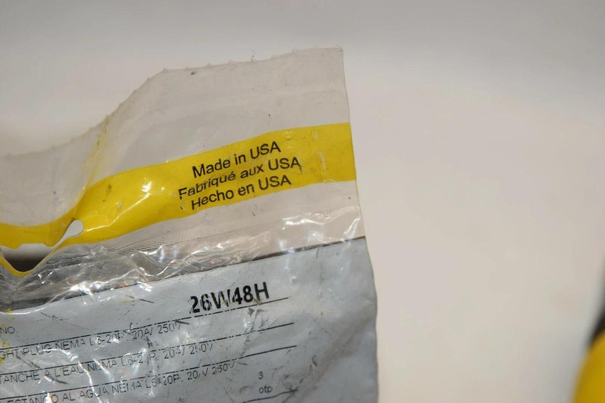 (NEW) HUBBELL 26W48H 20A 20 Amp A 250V Watertight Twist Lock Plug