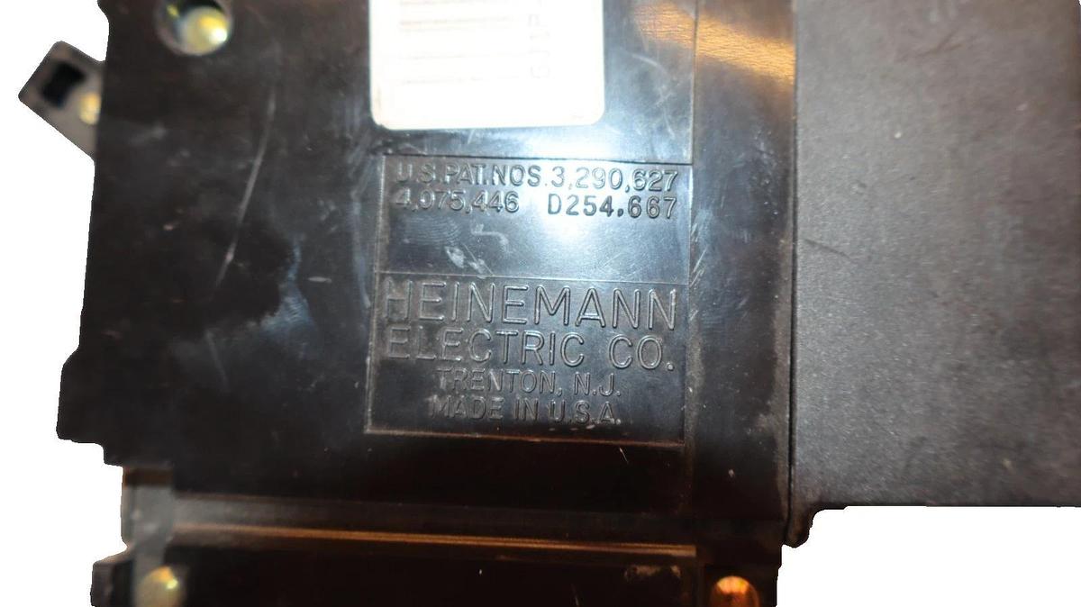 Used Heinemann 400A 400 Amp Circuit Breaker GJ1P-Z4-4-U 2P 2-Pole