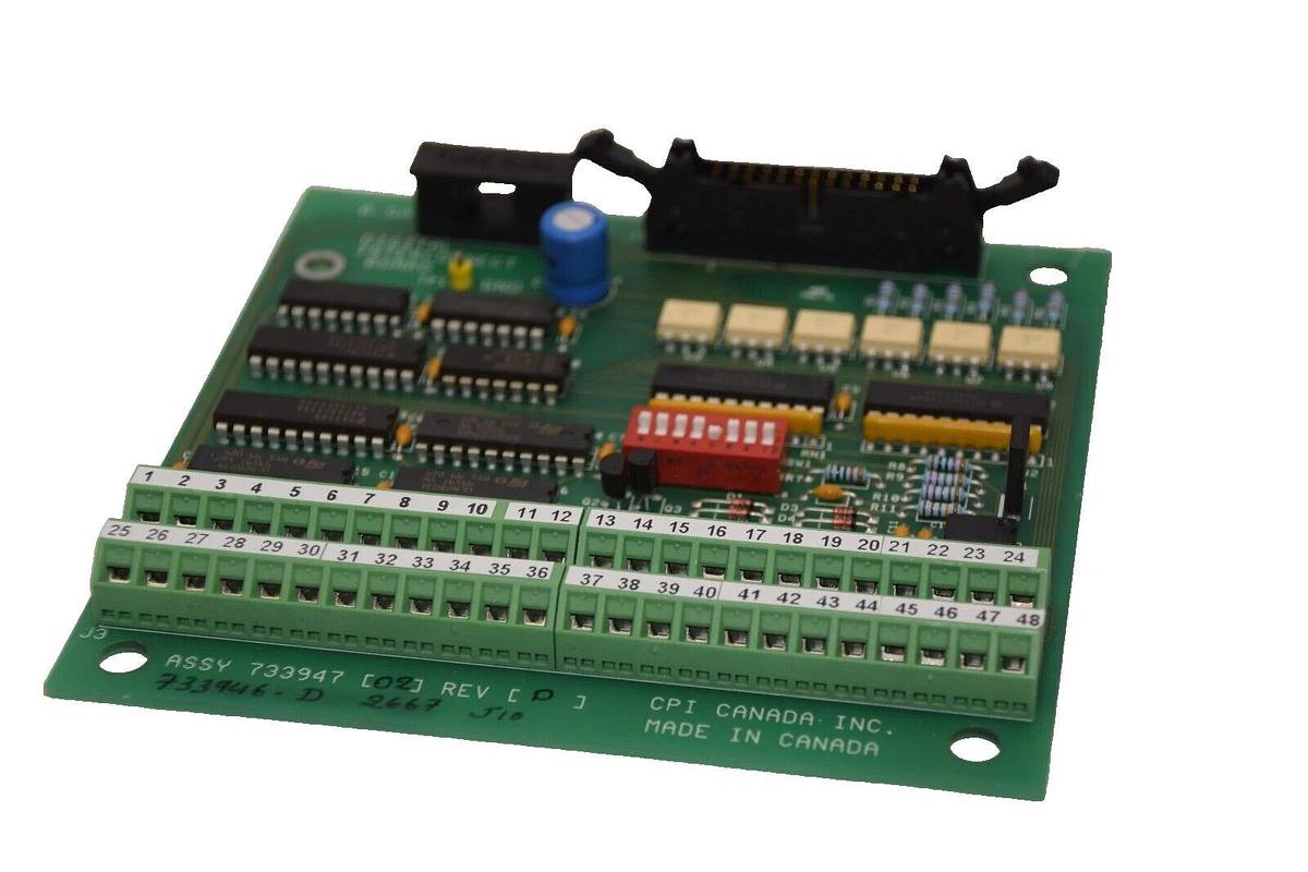 Used CPI CANADA INC 733947 , 73394702 Rev D Digital Interconnect Board Card