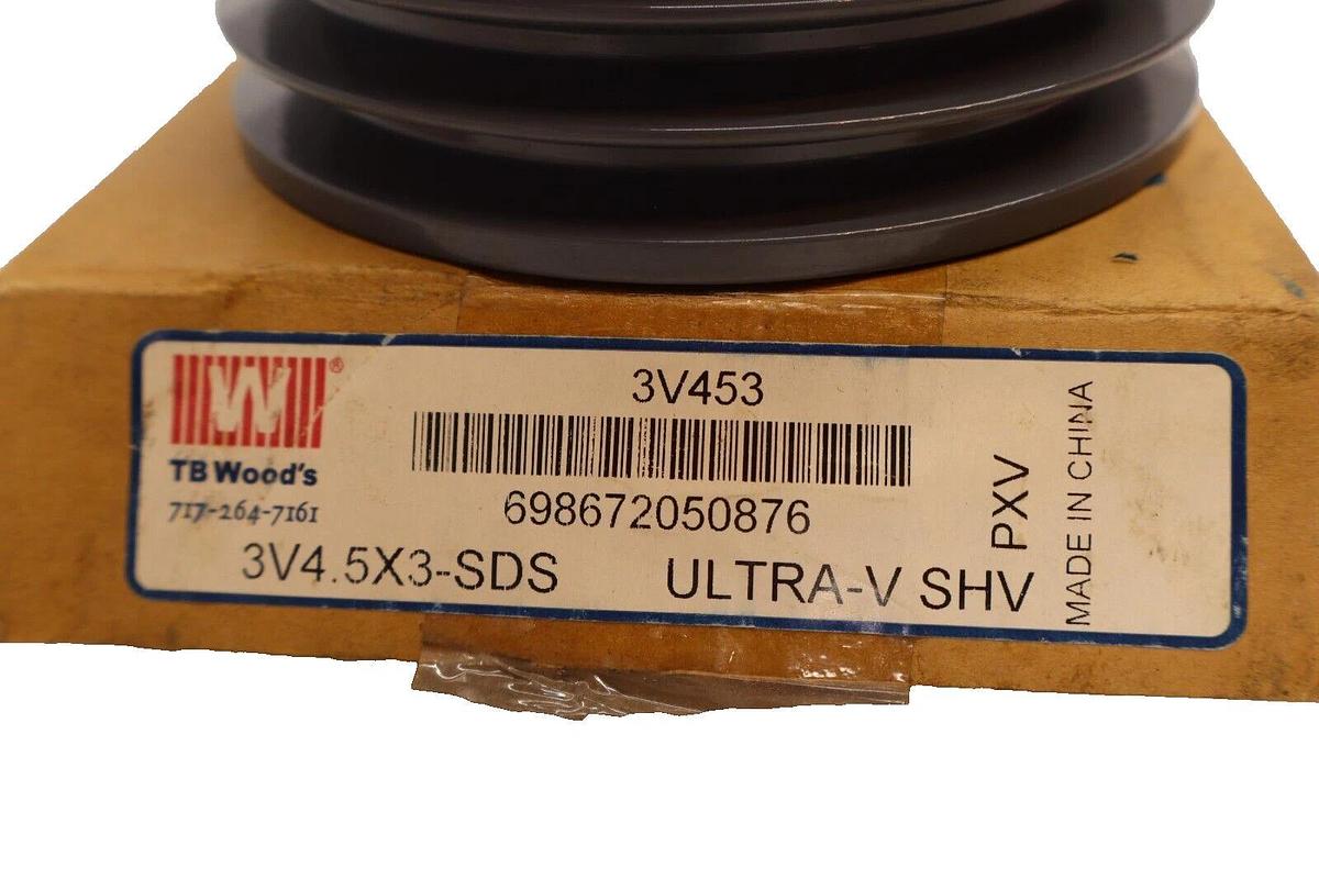 TB Woods 3V453 3V4.5X3-SDS ULTRA-V SHV SHEAVE PULLEY (NEW)
