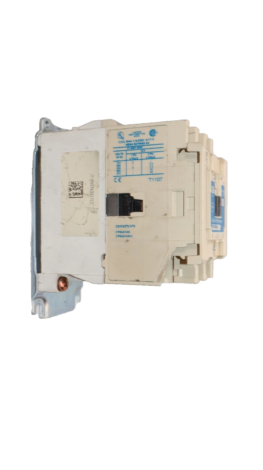 Cutler-Hammer Eaton Contactor CN15DN3 Size Sz 1 600V 27A 120v coil 3P CN15DN3AB