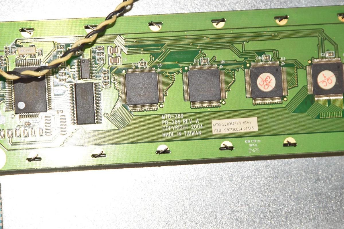 Used OKUMA MTB-289 PB-289 Rev A MTG-S2406ASAY Circuit Board & Display W/Interface