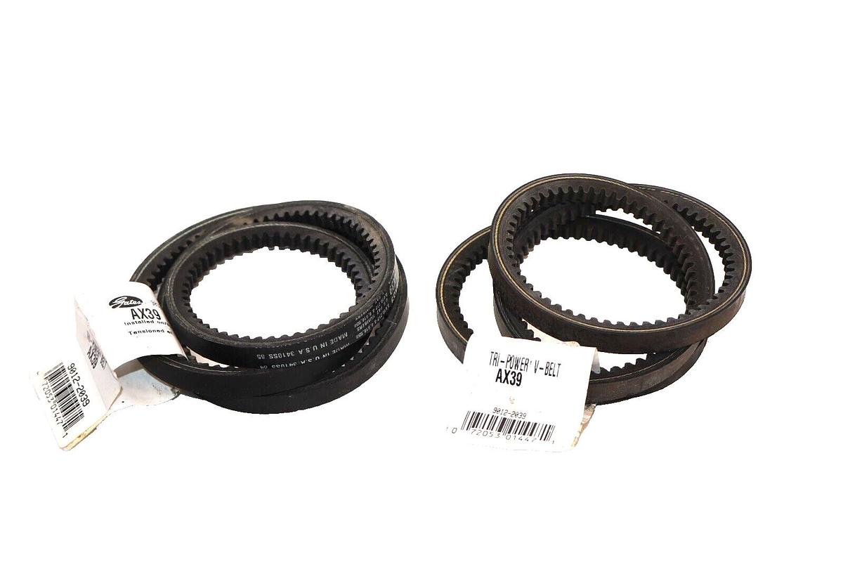(NEW- Lot of 2) GATES AX39 , 9012-2039 Tri-Power Vextra Cogged V-Belt USA
