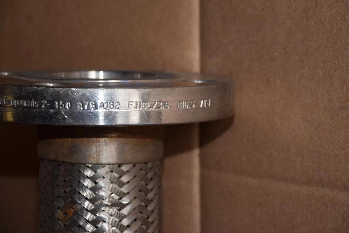 Used Flow components 12" Long  2" ID Stainless Steel Flexible Coupling 316 316L A182