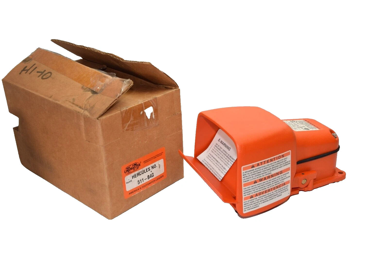 (NEW) LINEMASTER 511-B4G , 511B4G Anti-Trip Single Stage Hercules Footswitch