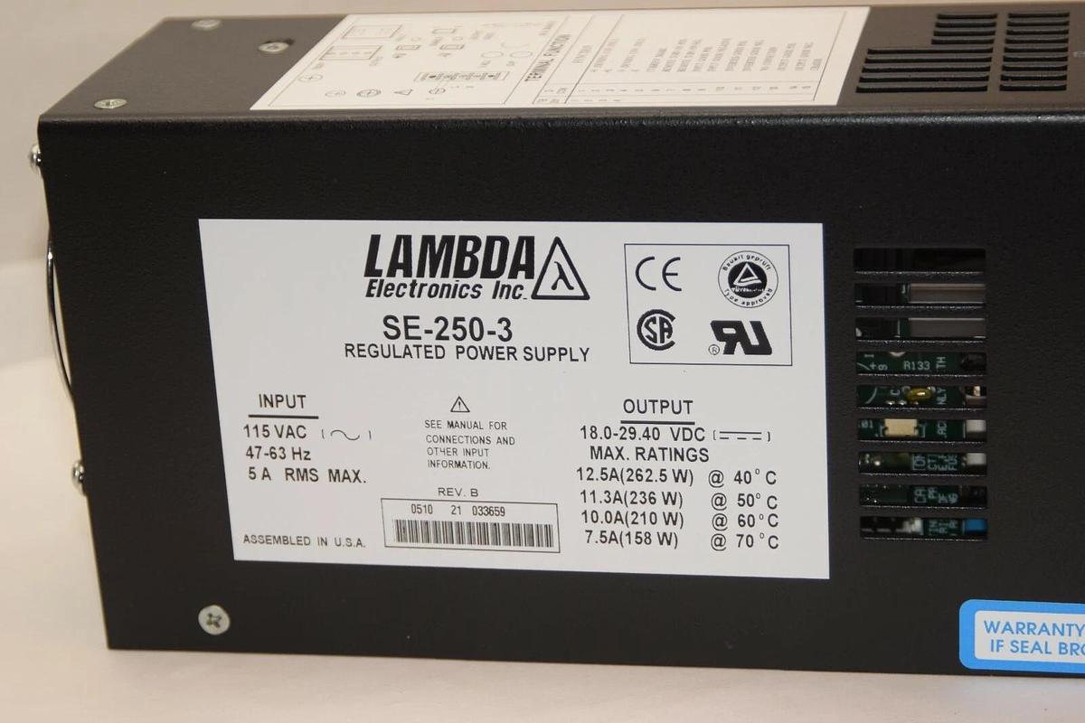 LAMBDA Regulated Power Supply SE-250-3 SE2503 Rev B 115vac 5A (NEW)