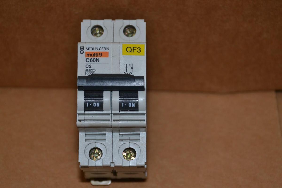 Used MERLIN GERIN MULTI 9 C60N C2 400V 2A 2 POLE CIRCUIT BREAKER