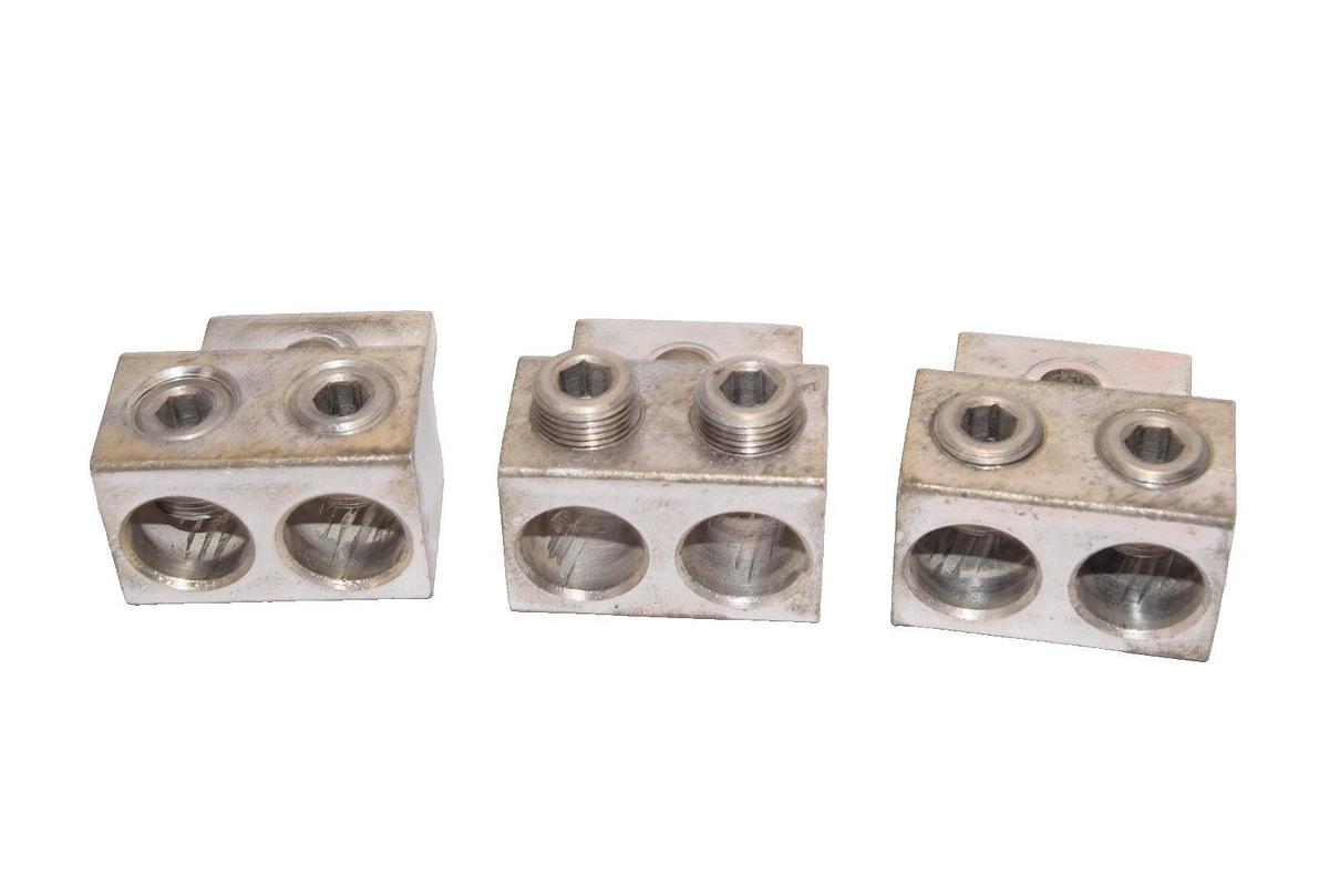 Used DCC C-17 DU-600 600MCM 4 AL-CU Double Mechanical Lugs (Lot of 3)