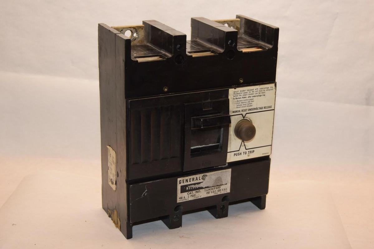 Used GENERAL ELECTRIC TJJ426Y400 250Vdc 400A 600Vac 2 Pole Circuit Breaker