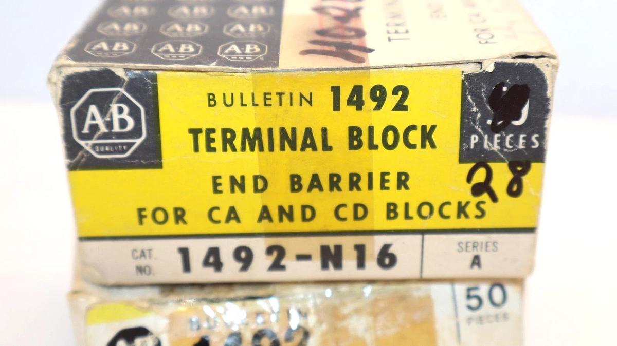 Allen Bradley Terminal End Barrier 1492-N16 Series A (New Lot of 44)