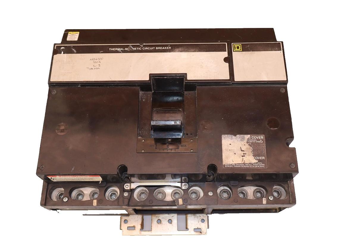 Used Square D Circuit Breaker 900Amp NA36900 Thermal-Magnetic 900A Frame 3Pole