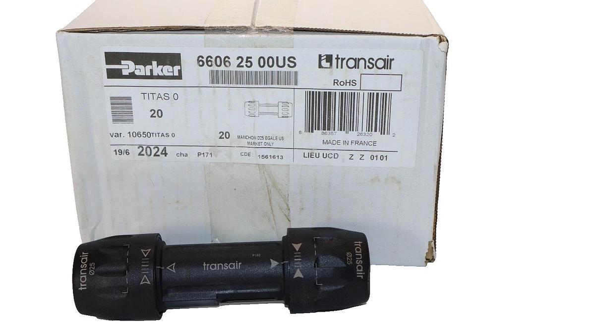 PARKER TRANSAIR 6606 25 00US 66062500  1" Straight Union Pipe Fitting (NEW)