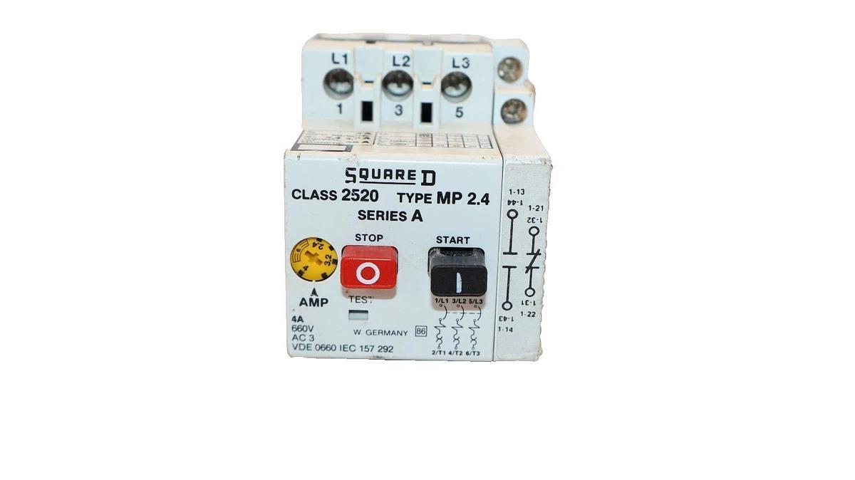 Used Square D Manual Starter 2520-MP 2.4 Series A 4A 660V 3P  (Lot of 4)