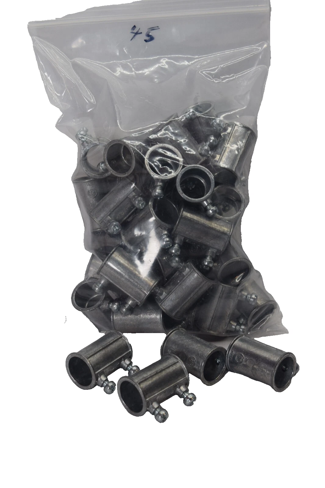 (Lot of 45) 1/2" EMT Set Screw Type Conduit Coupling Approx 1-5/16" Long (NEW)