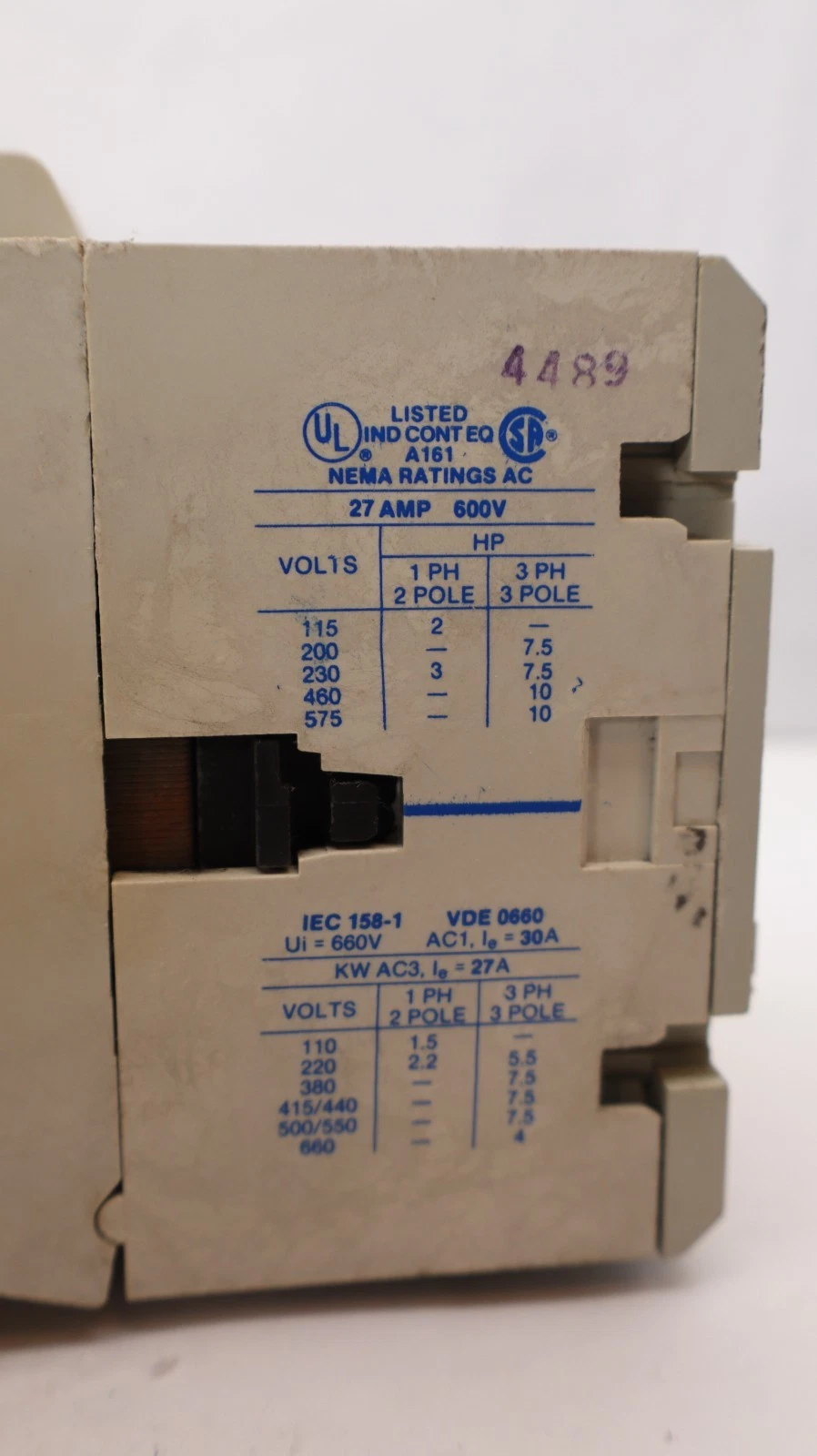 Cutler-Hammer Eaton Contactor AN16DN0 Size Sz 1 600V 27A 27 Amp 120v coil 3P USA