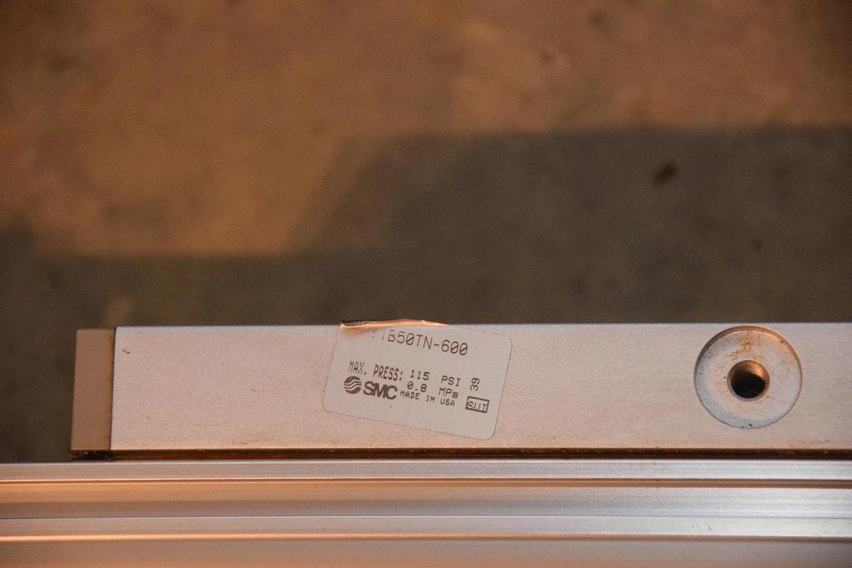 Used SMC MY1B50TN-600 Rodless Air Cylinder Pneumatic Cylinder 115 psi .80 MPa