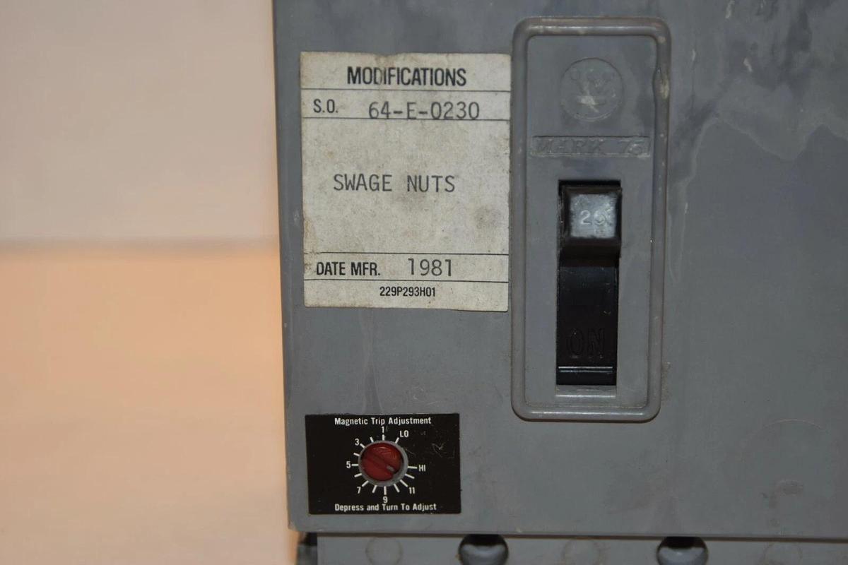 Used Westinghouse 204P042H01B 25A 25 Amp A 600V 60-E-0230 Circuit Breaker