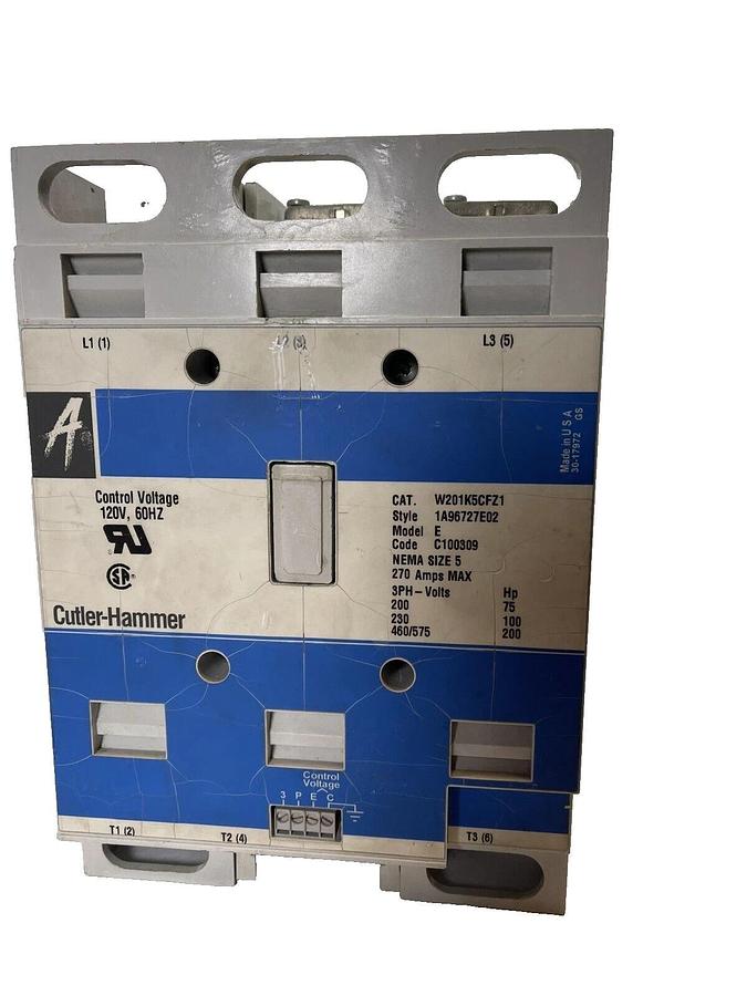CUTLER HAMMER Advantage W201K5CFZ1  1A96727E02  E, Size Sz 5 270A  Contactor