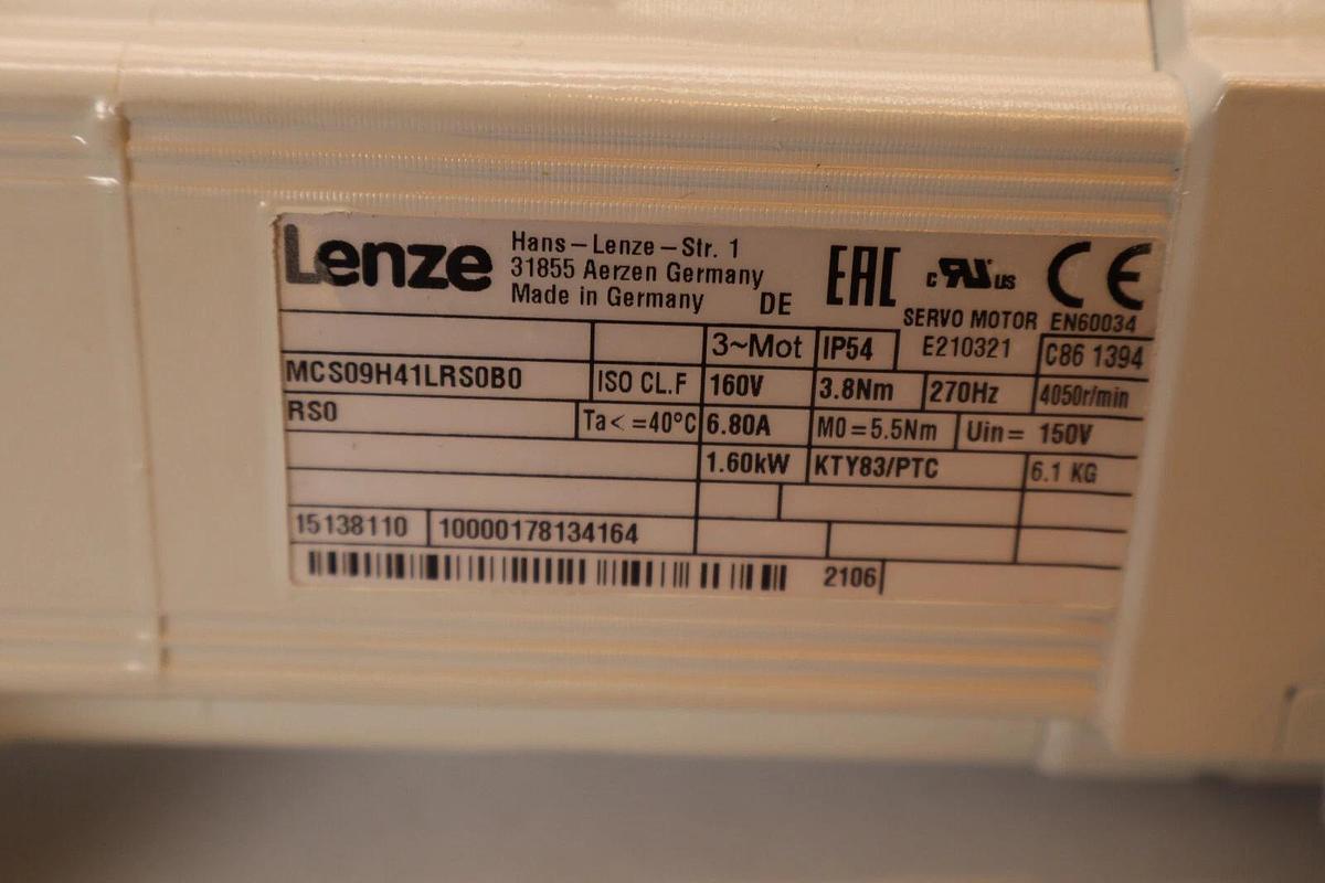 Lenze Gear Motor Gearbox GST05-2S VBR 09HC41 MCS09H41LRS0B0 1.6kW 160v (NEW)