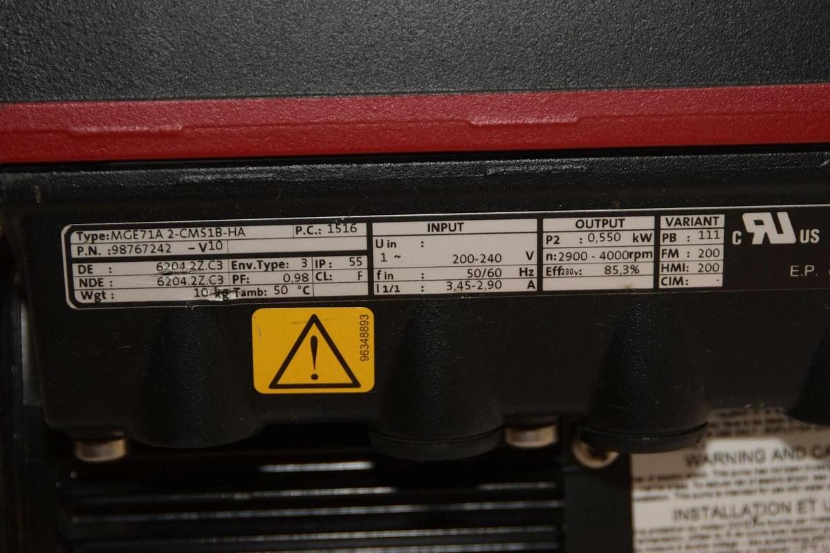 GRUNDFOS X  MGE71A 2-CMS1B-HA Motor 98767242 -V10 CME3-2 A-5-G-E-AOOE U-A-D-N