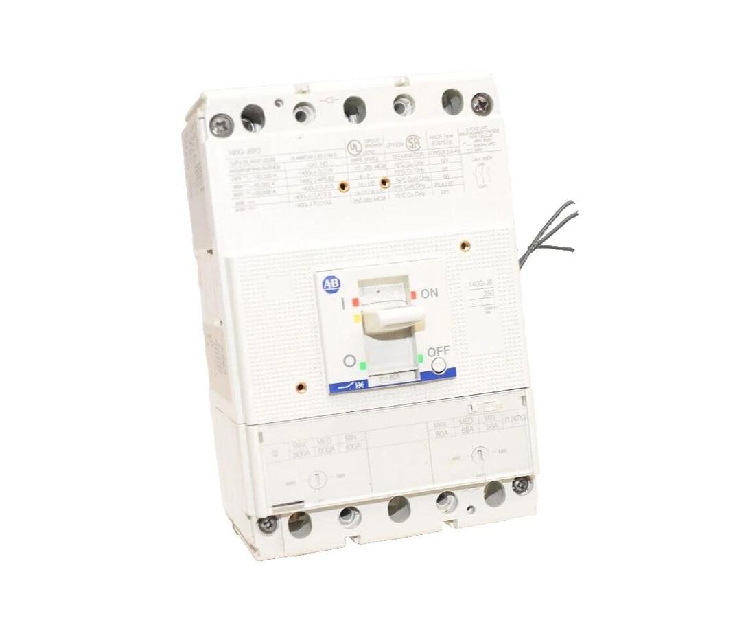 Used ALLEN BRADLEY Circuit Breaker 80A 140G-J6X3 140GJ6X3 Type HACR 3 Pole 80 Amp