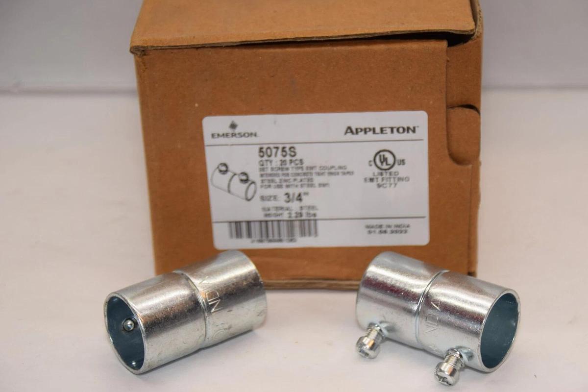 (NEW - Box of 20) APPLETON 5075S 3/4" EMT Coupling