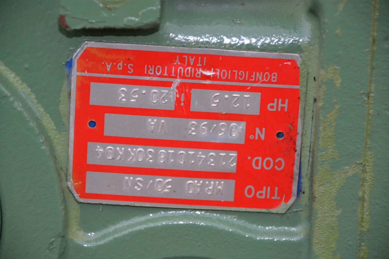 Used Sicme Motori NP90NM2PVA/B5 Bonfiglioli gear box 12.5 hp I 20.53 trpo MRAO 50/SN