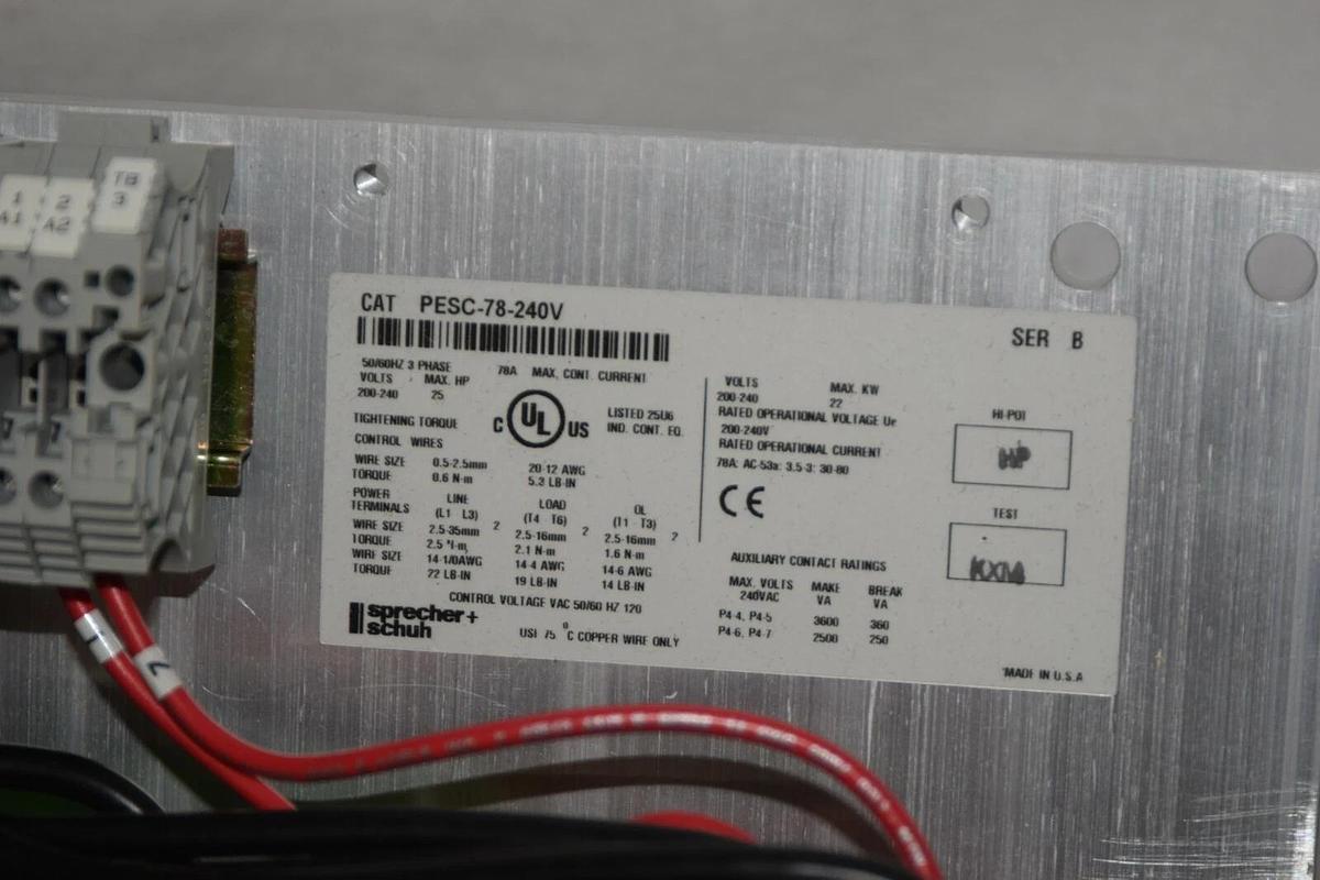 (NEW) SPRECHER + SCHUH PESC-78-240V 200-240V 3PH 50/60Hz Smart Motor Controller