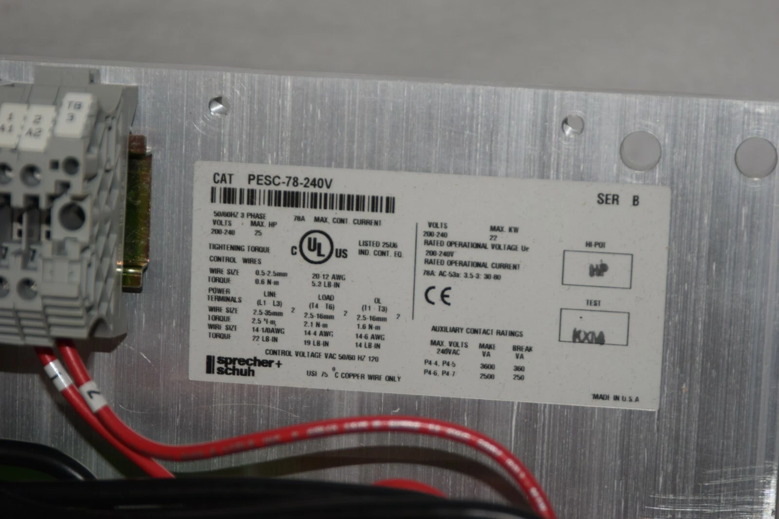 (NEW) SPRECHER + SCHUH PESC-78-240V 200-240V 3PH 50/60Hz Smart Motor Controller