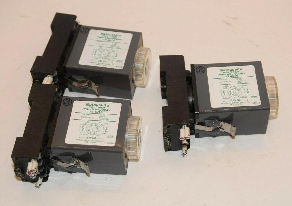 Used (LOT OF 3) MATSUSHITA PMH-10H-DC24V AT 4219 24V PMH Analog Multi-Range Timer