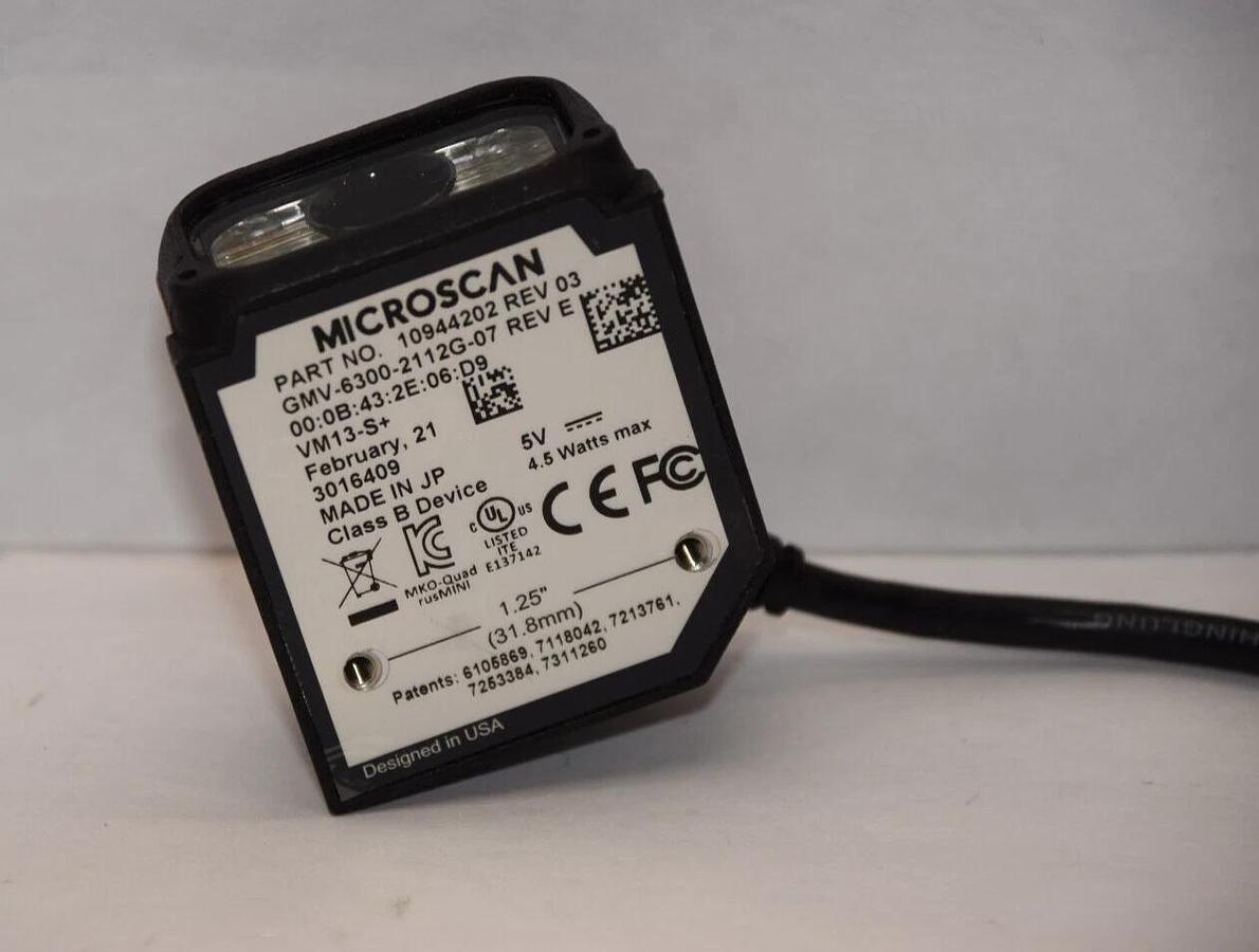 Used MICROSCAN GMV-6300-2112G-07 10944202 Vision Mini Barcode Scanner GMV63002112G07