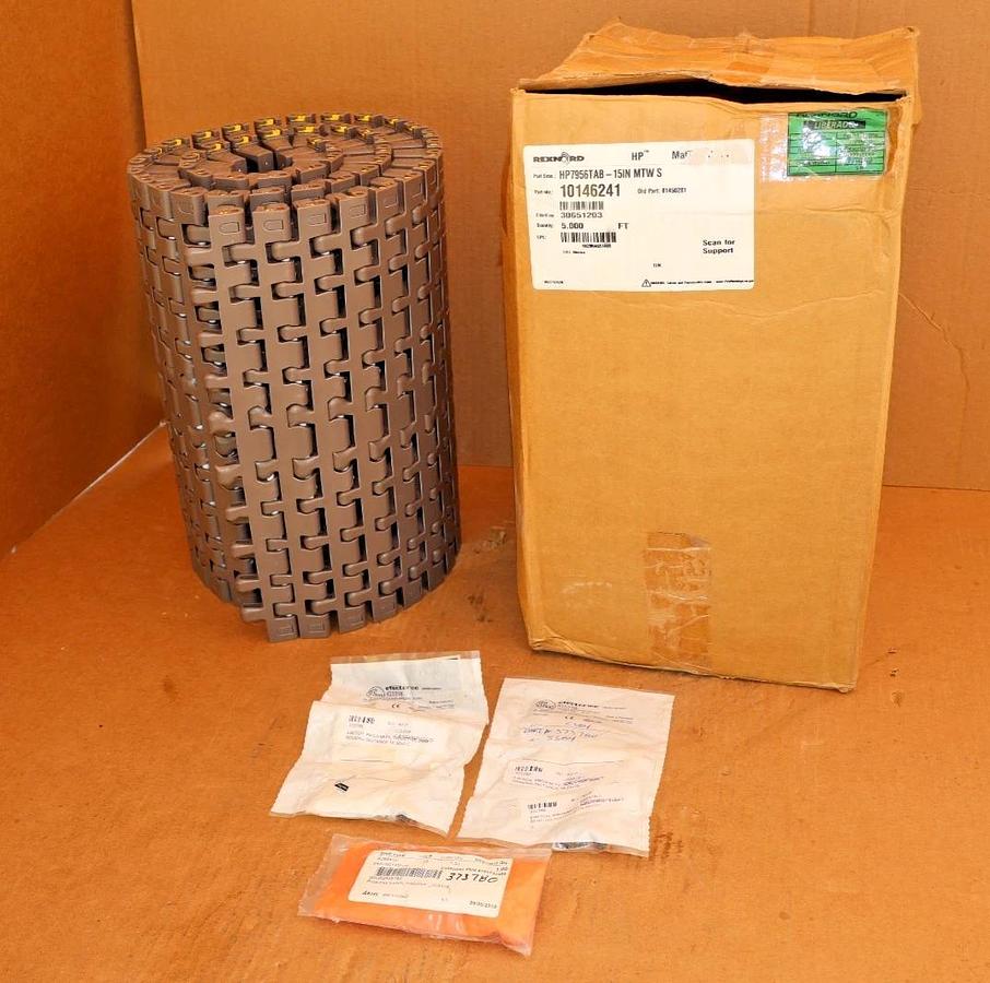 Rexnord Mat-Top Chain 5' 10146241 HP7956TAB-15IN MTW S HP7956TAB-15INMTWS (NEW)