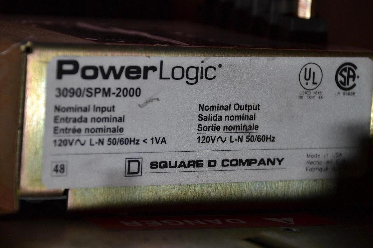 Used SQUARE D Power Logic Monitor 3020/CM-2350 3020 w/ CM-2350 3090/SPM-2000 SRG PROT