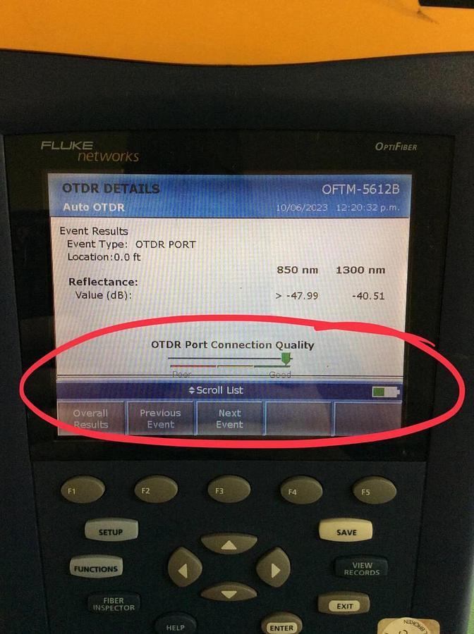 Used Fluke OF-500 OptiFiber OTDR Optical Fiber Analyzer OFTM-5612B MM Module *AS IS*